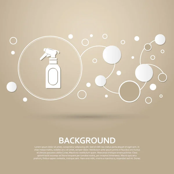 Spray icon on a brown background with elegant style and modern design infographic. Vector — Stock Vector