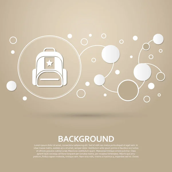 Aktentasche, Tasche, Taschensymbol auf braunem Hintergrund mit elegantem Stil und moderner Design-Infografik. Vektor — Stockvektor