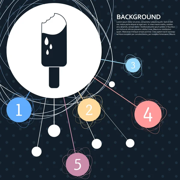 Eis mit dem Hintergrund auf den Punkt und Infografik-Stil. Vektor — Stockvektor