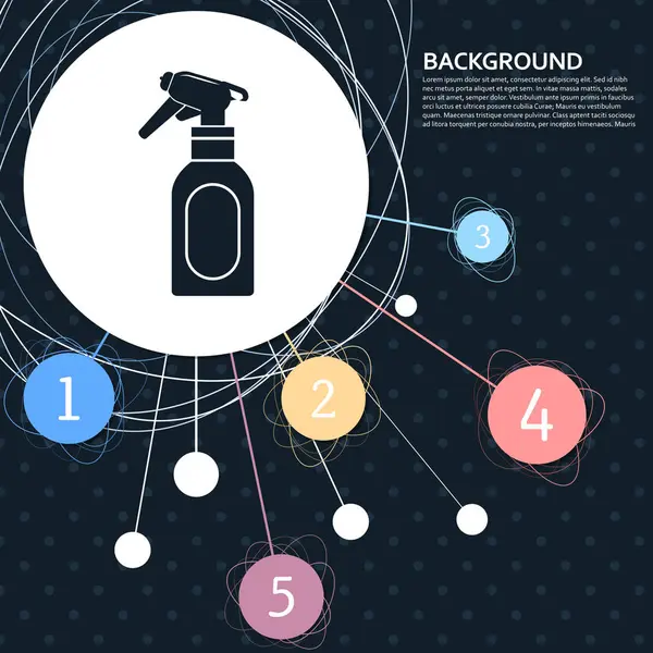 Spray-Symbol mit dem Hintergrund auf den Punkt und Infografik-Stil. Vektor — Stockvektor