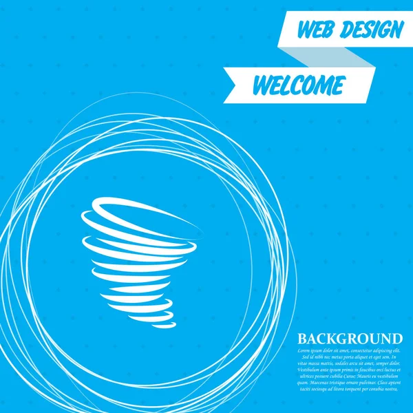 Kasırga etrafında soyut daireler ve metin için yer ile mavi bir arka plan üstünde kutsal kişilerin resmi. Vektör