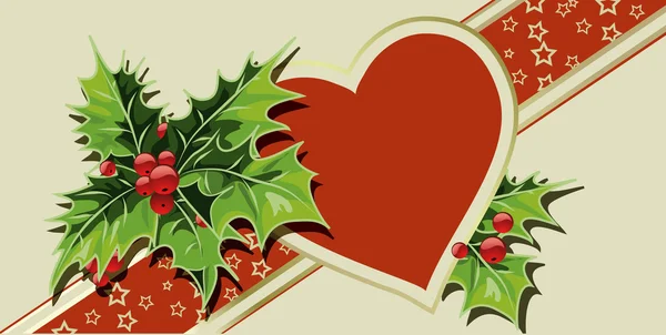 Fond de Noël avec coeur . — Image vectorielle