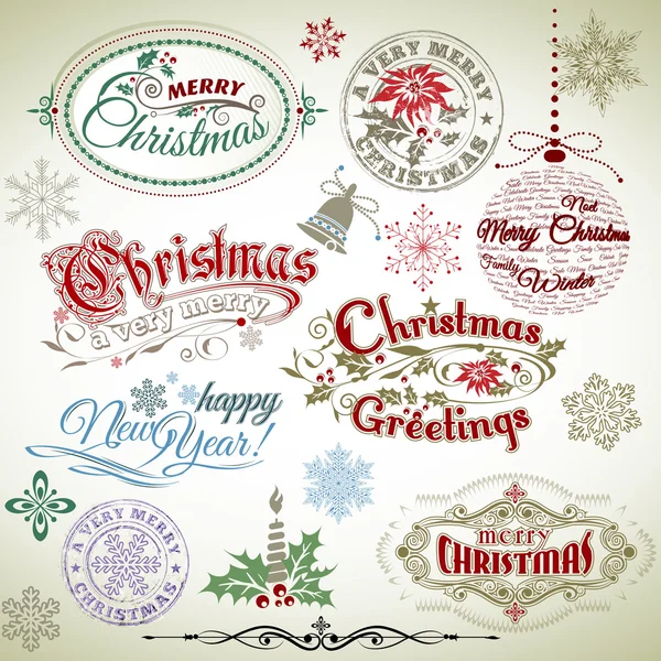 Kerst hand-tekening frames. — Stockvector