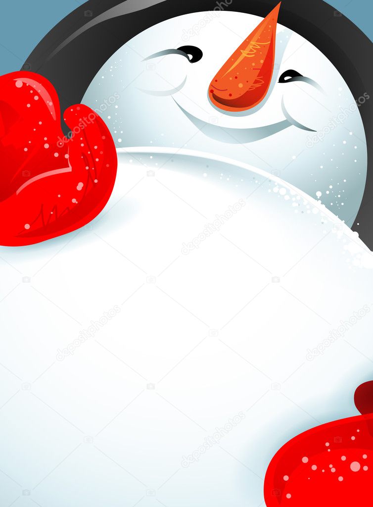 beautiful cheerful snowman.