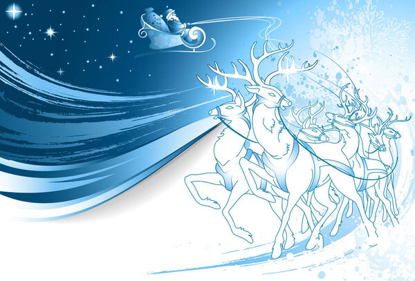 christmas background with hand-drawing congratulation