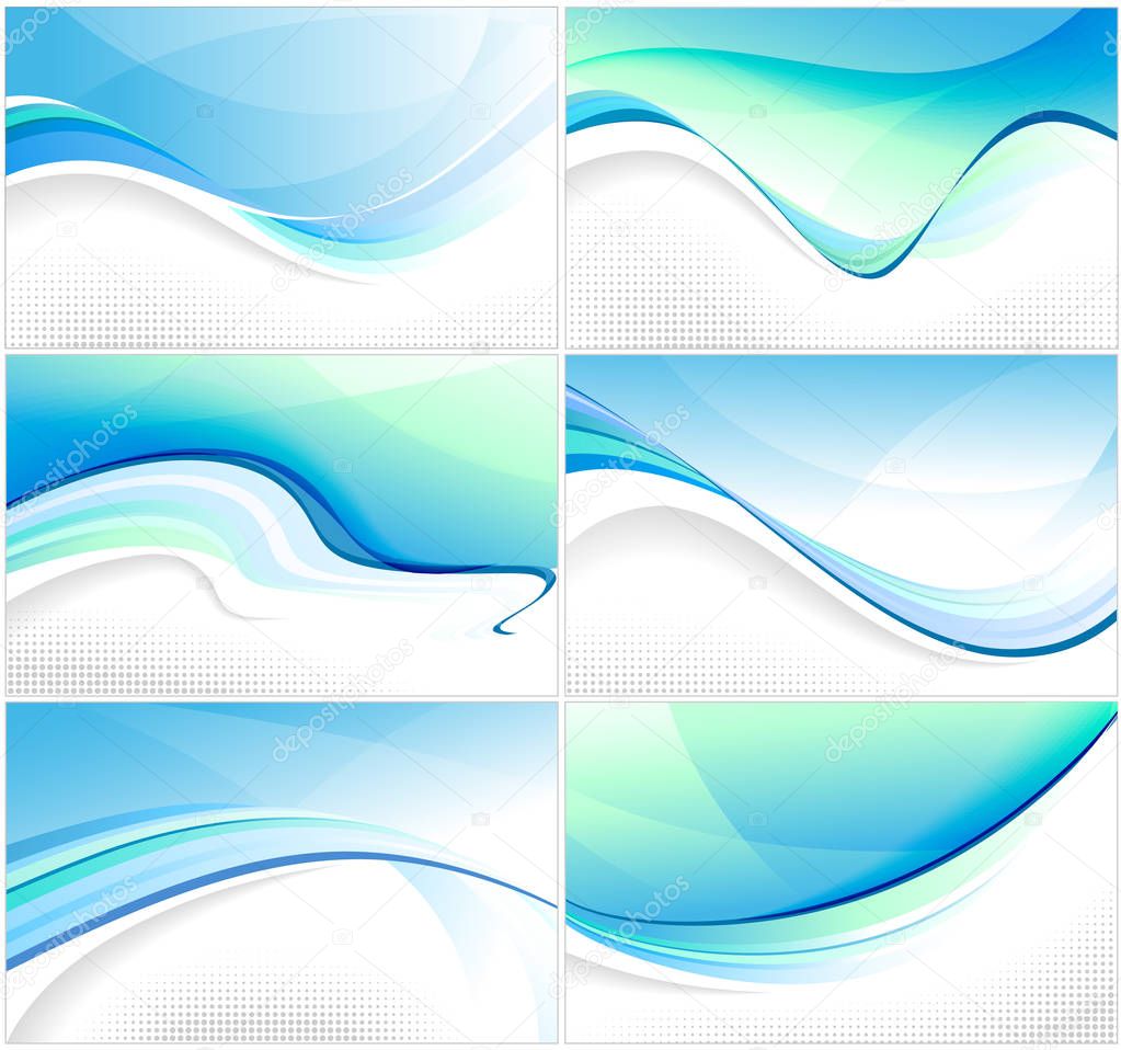 set of abstract wavy backgrounds.
