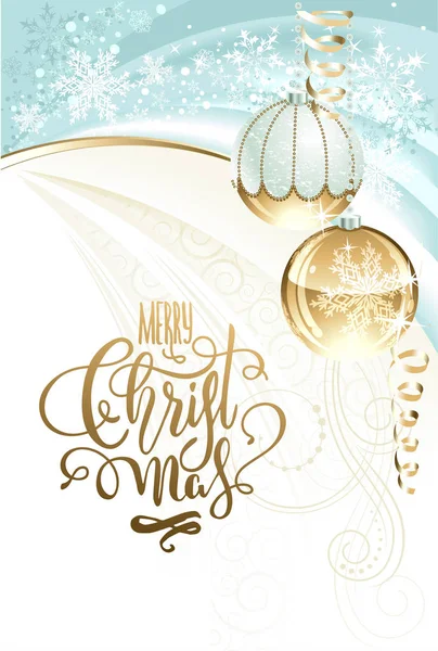 Fond de Noël avec dessin à la main félicitations . — Image vectorielle
