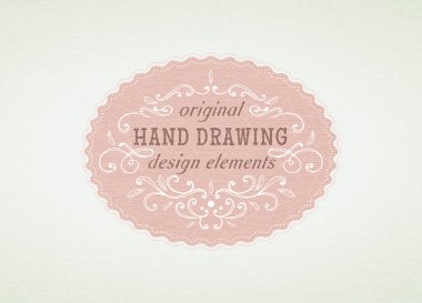 el-çizim vintage çerçeve.