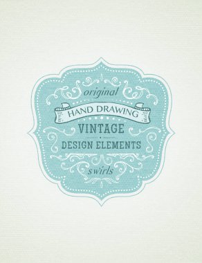 el-çizim vintage çerçeve.