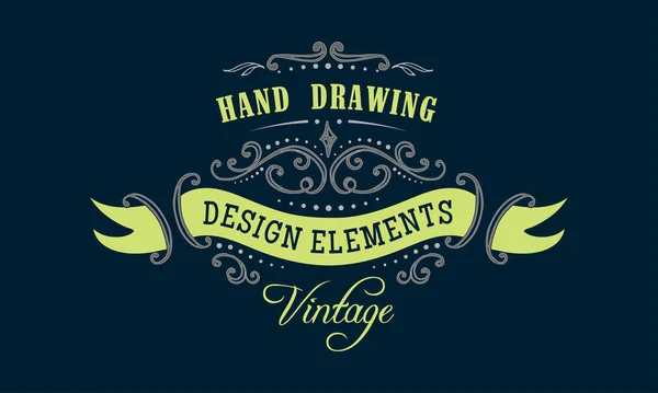 Hand-tekening vintage flourishes en frames. — Stockvector