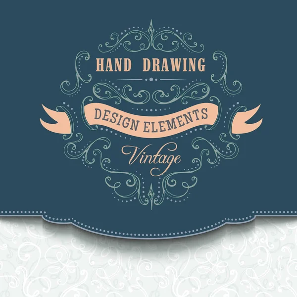 el-çizim vintage süsleri ve çerçeveler.