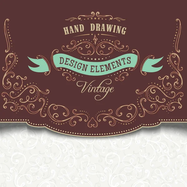 el-çizim vintage süsleri ve çerçeveler.
