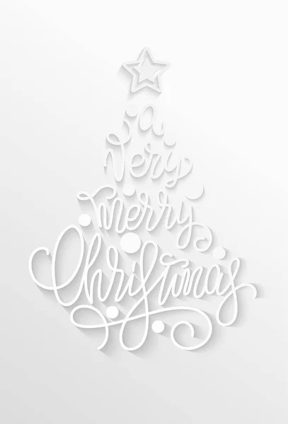 Schriftzug "Frohe Weihnachten" in Form eines Weihnachtsbaums — Stockfoto