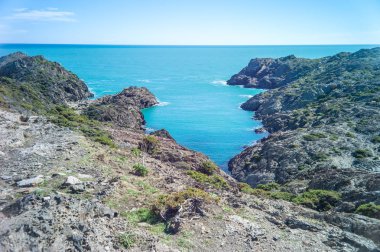 Kayalık sahil İspanya. Catalonia.