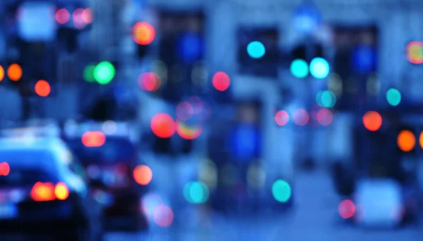 Blur traffic background with bokeh — Stock Photo, Image