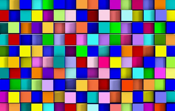 Abstrakcja 3d renderowania kolorowe tło sześciennych — Zdjęcie stockowe