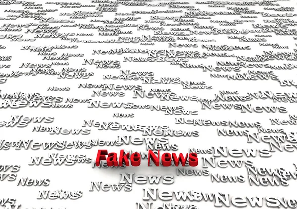 Streszczenie fałszywych wiadomości na białym tle renderowania 3d — Zdjęcie stockowe