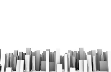 soyut dijital şehir skylyne arka plan 3d render