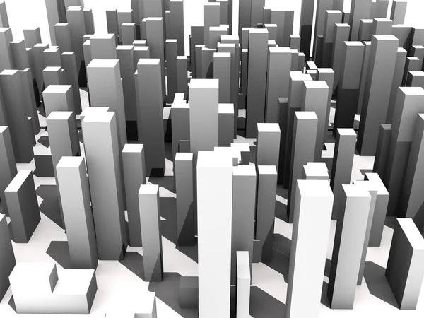 Abstracte digitale stad skylyne achtergrond 3D-rendering — Stockfoto