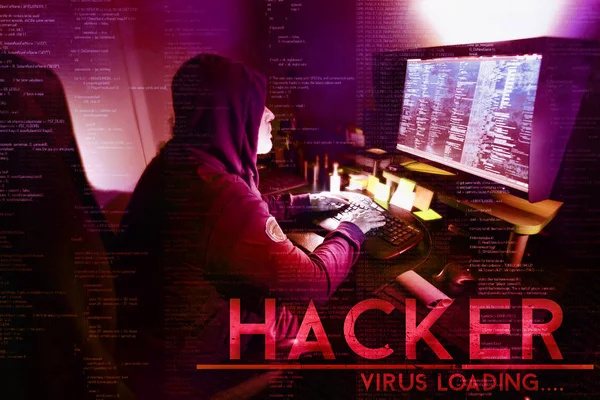 Dangerous hacker stealing data -concept — Stock Photo, Image