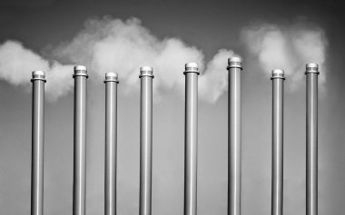 Chimneys and smokestack pollution clipart