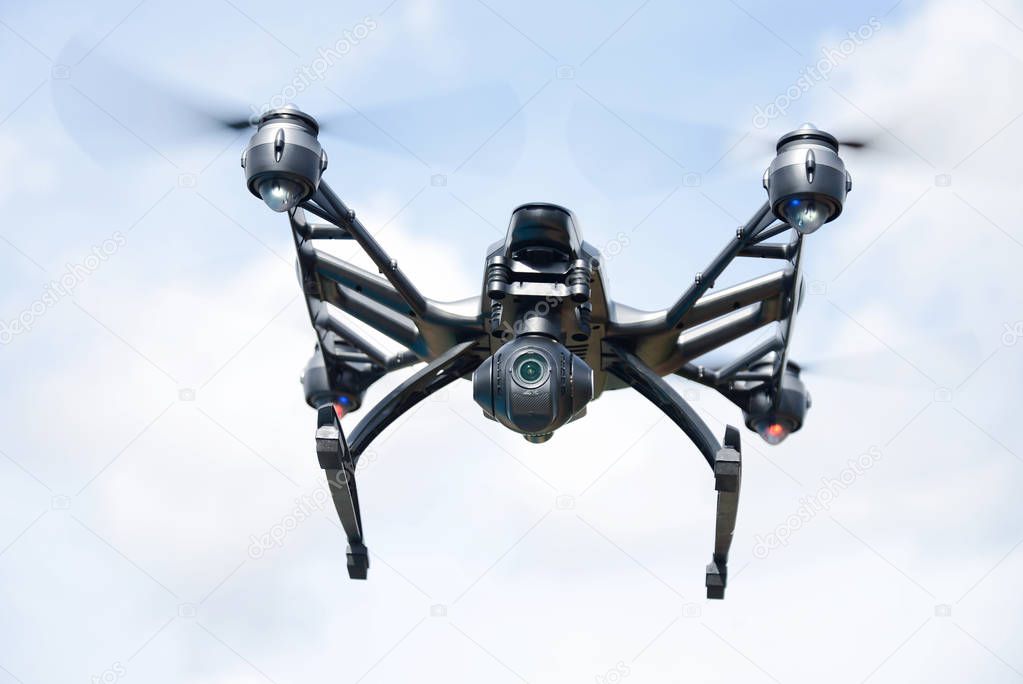 drone on sky and clouds background