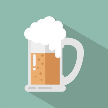 Mavi arka planda köpüklü bir bardak bira..