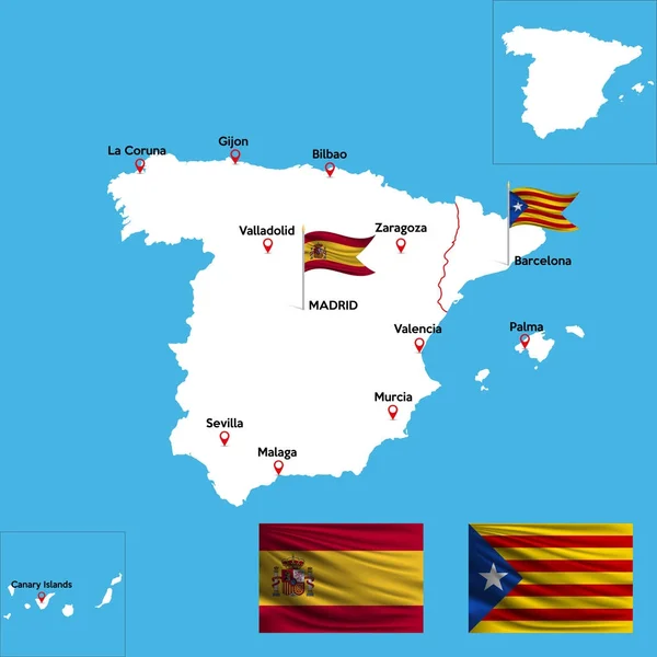 A detailed map of Spain