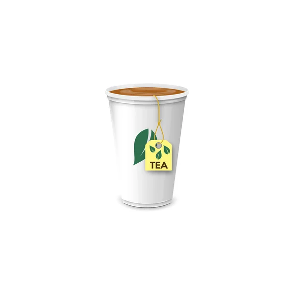 White plastic cup with tea