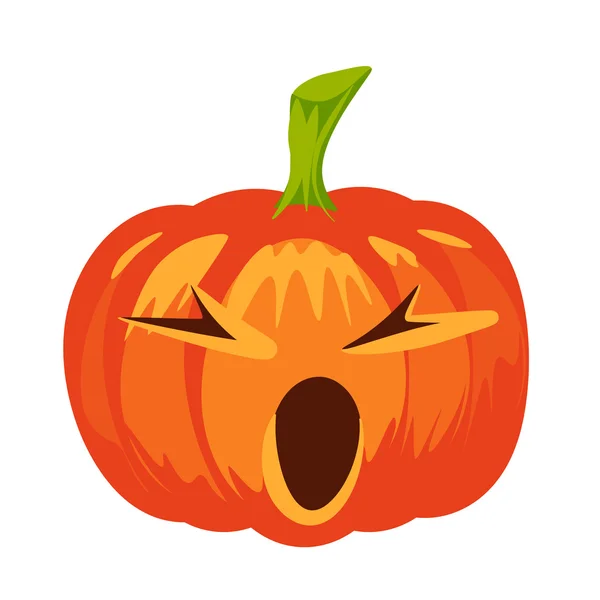 Vektor, samostatný dýně. Halloween design, emoce, screewing tvář. Jack lantern pro webové stránky, leták, pozvánky, samolepky — Stockový vektor