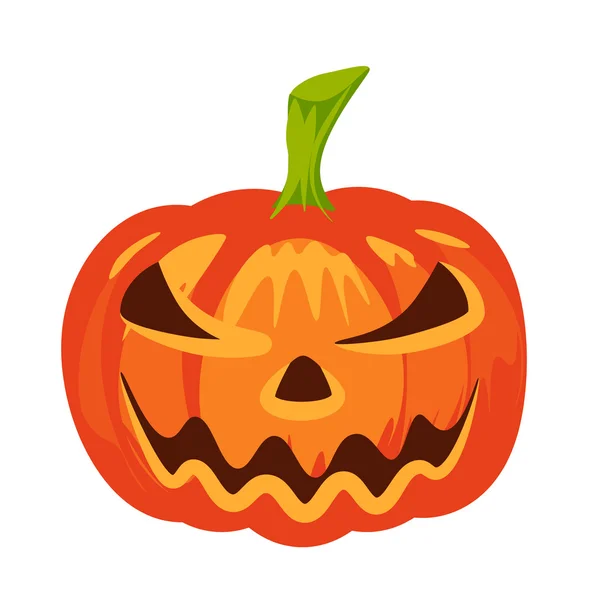 Vector isolated pumpkin. Halloween design, emotion, sad, scary, surprised smile. Jack lantern for website, flier, invitation card, sticker — Stock Vector