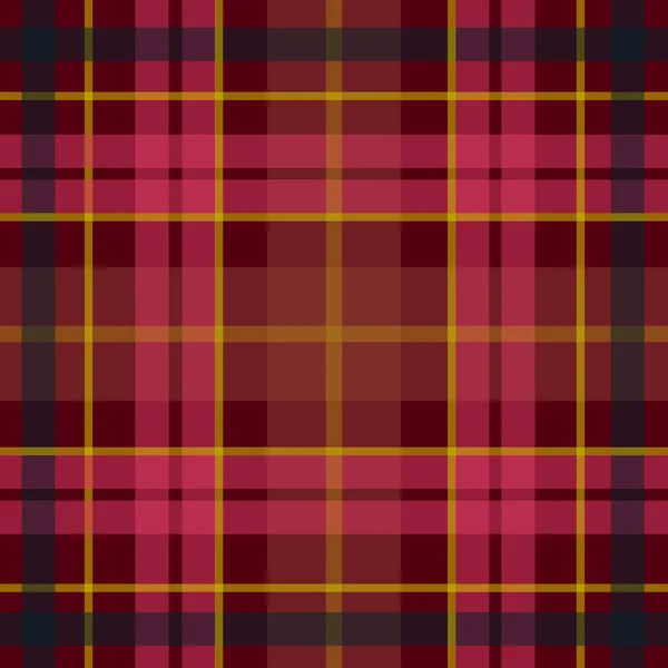 Patrón de tartán escocés sin costura vectorial en negro, rojo, amarillo. Diseño de bebé celta británico o irlandés para textiles, telas o para envolver, fondos, papel pintado, sitios web — Vector de stock