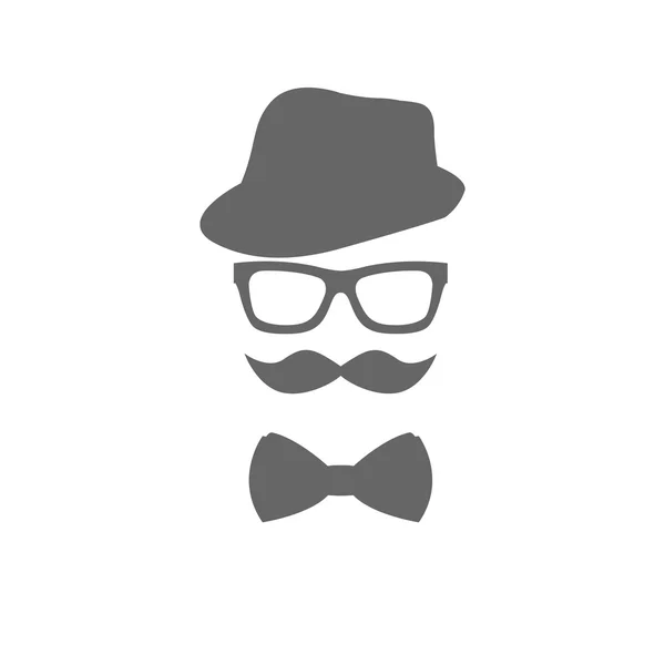 Illustration vectorielle de la silhouette homme en chapeau — Image vectorielle