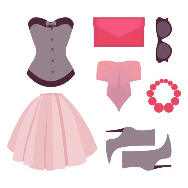 Vektör düz tasarım kavramını moda bakmak