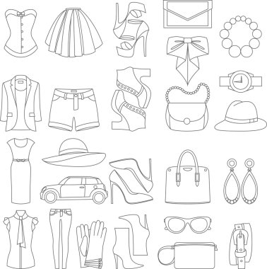 Vektör simgeleri tasarım kavramını moda bakmak