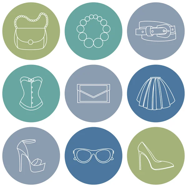 Icone vettoriali concetto di design degli accessori moda — Vettoriale Stock