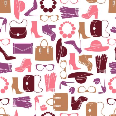 Vektör desen moda nesneleri ve moda aksesuarları