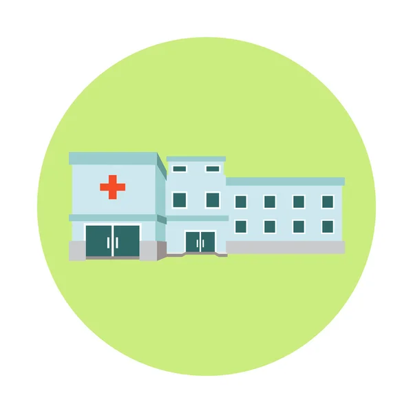 Ilustración vectorial con hospital contemporáneo de varios pisos — Archivo Imágenes Vectoriales