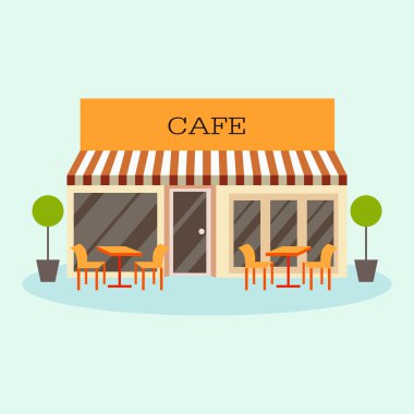 Restoran ve kafe düz simgesi oluşturma vektör çizim