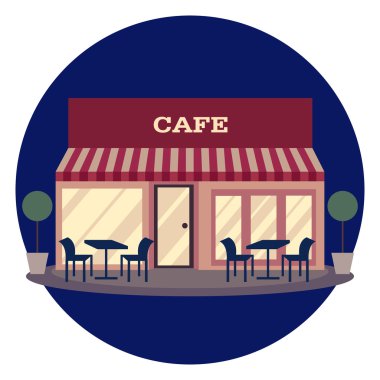 Restoran ve kafe düz simgesi oluşturma vektör çizim