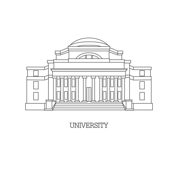 Vector illustration of classical university building — Stock Vector