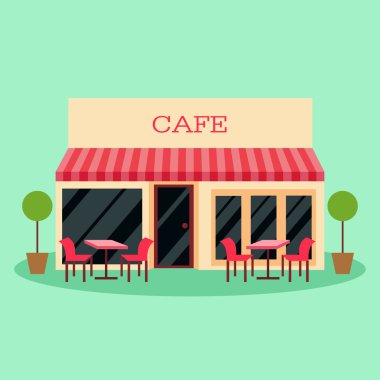Restoran ve kafe düz simgesi oluşturma vektör çizim