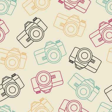 Vektör çizgi kesintisiz fotoğraf makinesi ile çekim