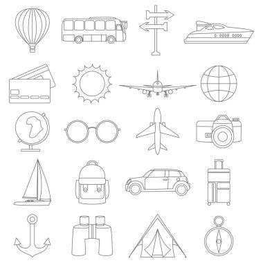 Vektör basit evrensel seyahat web için kullanmak için set
