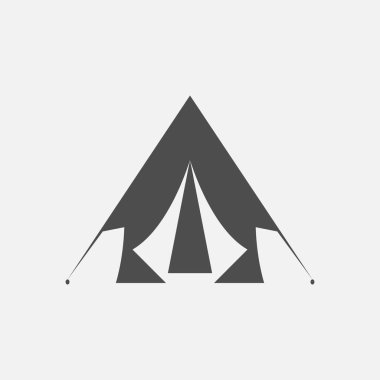 vektör çizim satırı siluet izole çadır