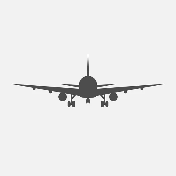 分離された飛行機のベクトル図ライン シルエット — ストックベクタ
