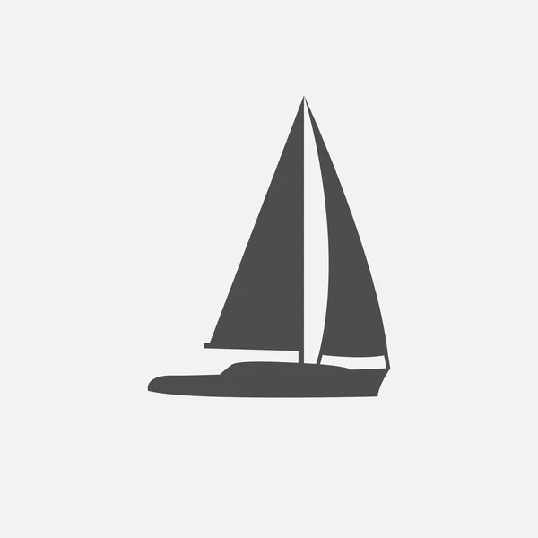 Изолированный векторный силуэт парусной яхты — стоковый вектор