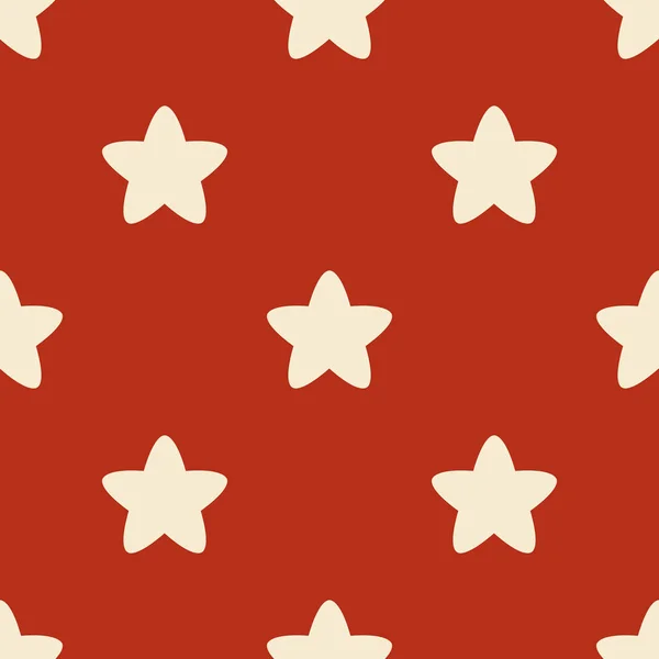 Seamless pattern with stars on red backgrond — Stock Vector