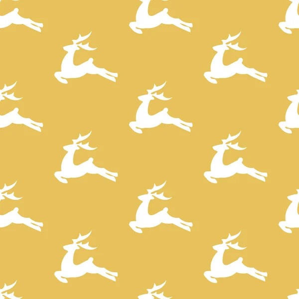 Modèle d'or de Noël vectoriel avec cerfs blancs — Image vectorielle