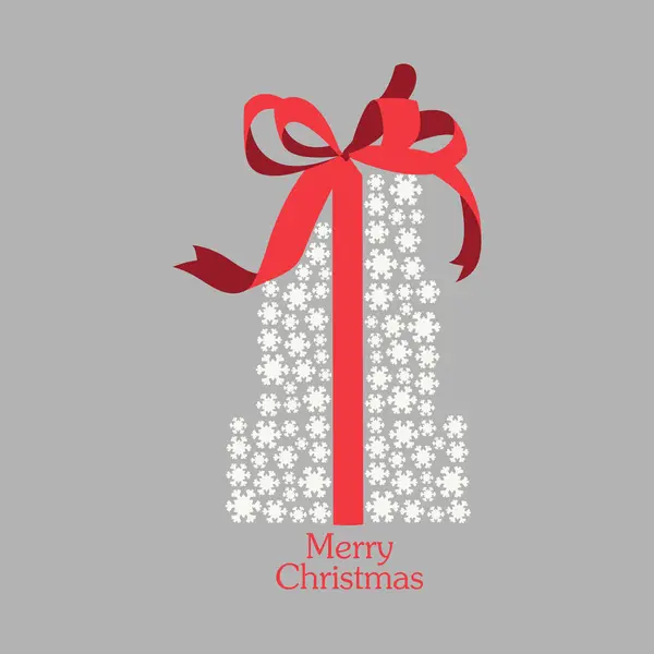 Boîte cadeau de Noël vectoriel avec flocon de neige blanc — Image vectorielle